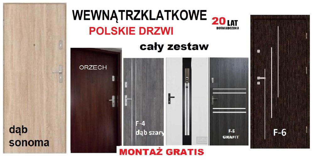 Drzwi zewnętrzne z montażem do mieszkania w bloku-domu  wejściowe