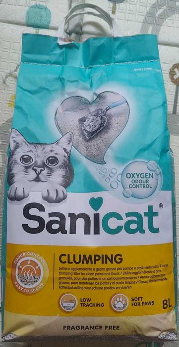Sanicat Clumping areia aglomerante sem aroma 2 x 8L
