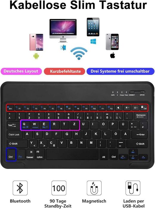 JADEMALL etui klawiatura Samsung Galaxy Tab S9 FE PLUS S7/S8 PLUS 12,4