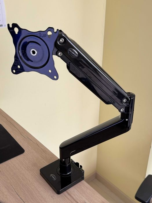 Invision Solidny, obrotowy, uchwyt biurkowy na sprężynie gazowej do monitora LCD, LED od 24 do 40 cali o wadze od 2 kg do 15 kg, Czarny (MX450)
