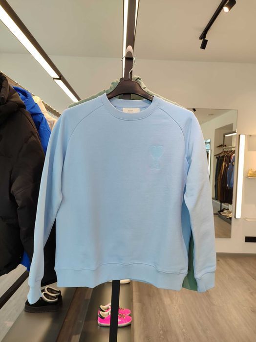 Світшот AMI Paris Broderie Sweatshirt Light Blue