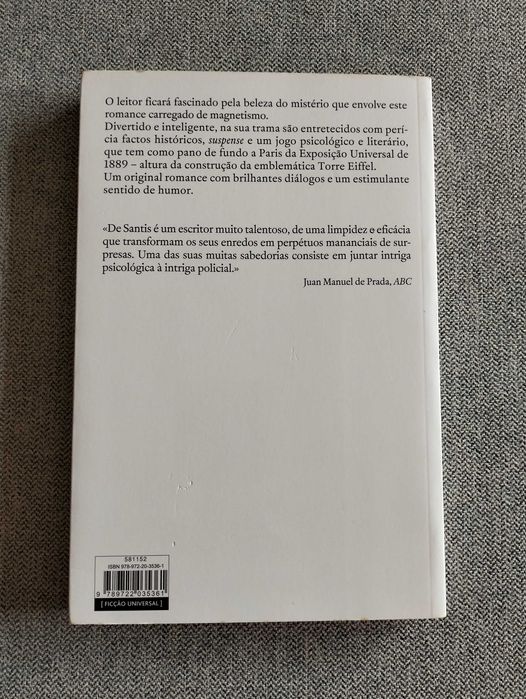 Livro "O enigma de Paris" Pablo de Santis