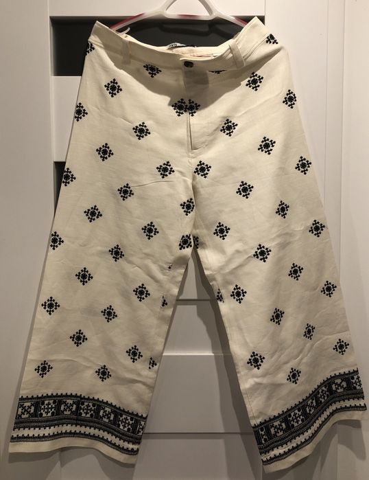 Zara spodnie boho folk szerokie nogawki rozmiar l