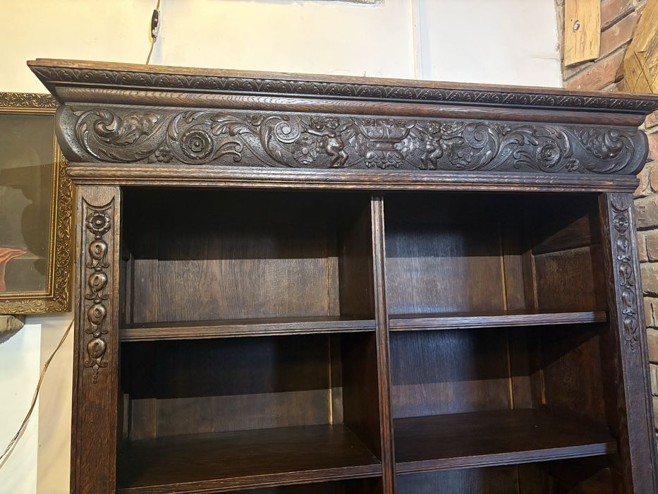 Biblioteka dębowa regał witryna