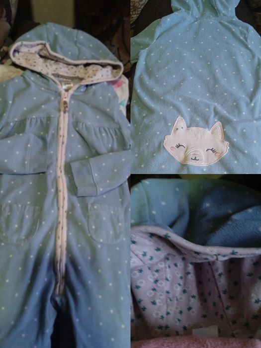 Флісові Ромпери/ комбінезони/ для двійнят/чоловічки/ Carters 86см