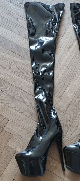 Nowe 38 / 39 Mega Sexy Długie kozaki 16cm szpilka