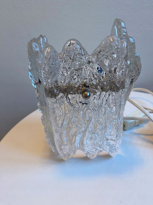 Kinkiet Kalmar Austria lampa szkło mrożone murano lata 60 oryginał