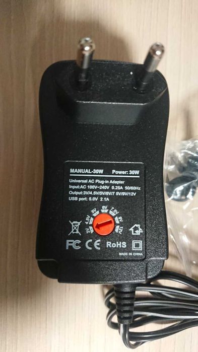 Блок живлення Блок питания 3 4,5 5 6 7,5 9 12 вольт 30 Ват з USB 5В 2А