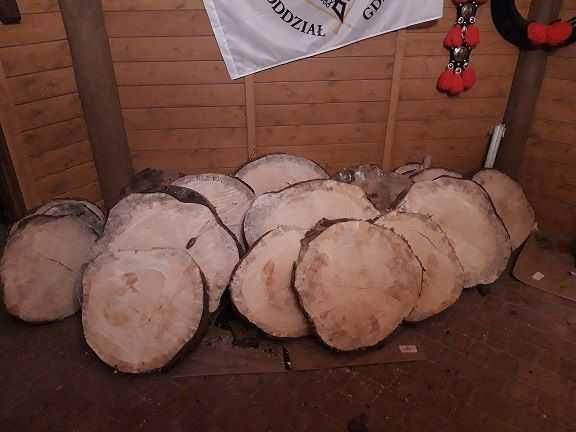 4 letni Duży masywny wys. 10 cm plaster drzewa na blat stół 40 50 cm