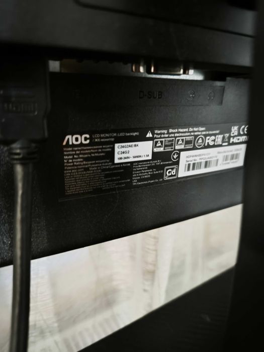 Monitor AOC G2 C24G2AE 23.6" 1920x1080px 165Hz 1 ms [MPRT] Curved