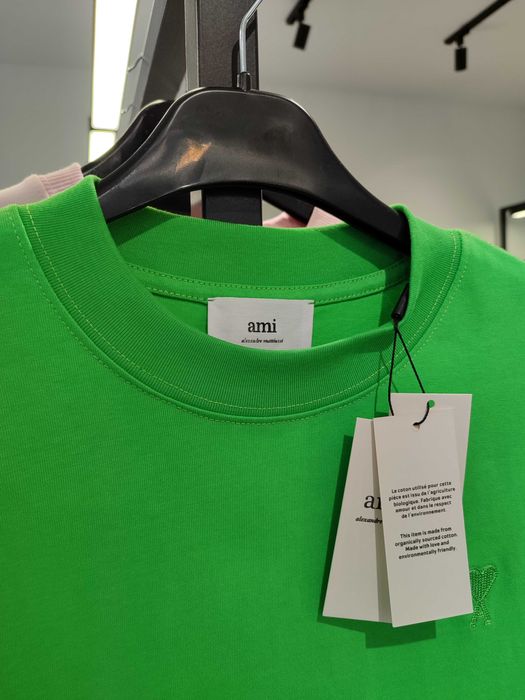 Футболка AMI Paris T-Shirt Tonal Small Ads Green