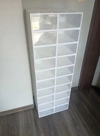 Pudełka białe 20 sztuk modułowe przechowywanie regałowe