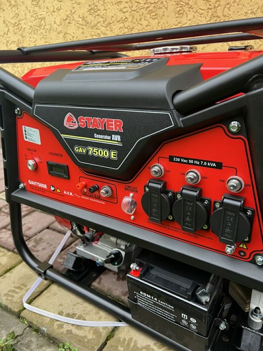 Генератор бензиновый STAYER AVR GENERATOR GAV 7500 E (7,5квт+ электрос