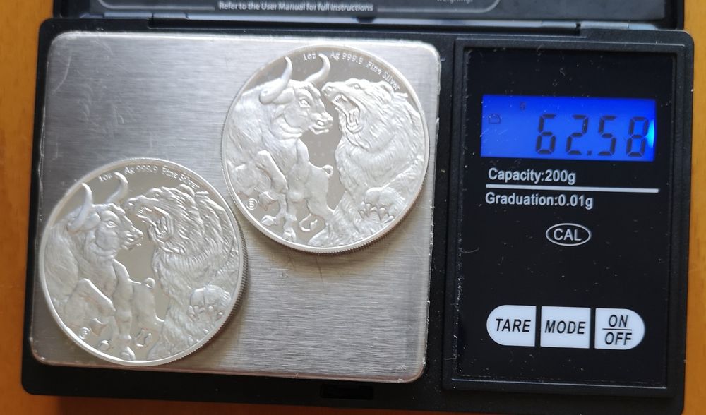 moedas prata onças Bull&Bear (#2)
