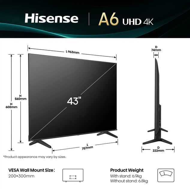 Телевізор Hisense 43A6Q