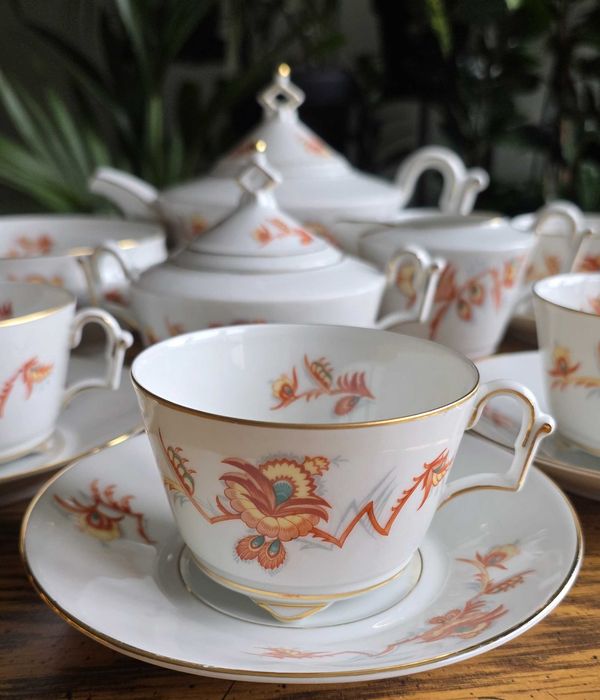 Porcelanowy serwis do herbaty w stylu art déco – Thomas, Bavaria (Grupa Rosenthal).
