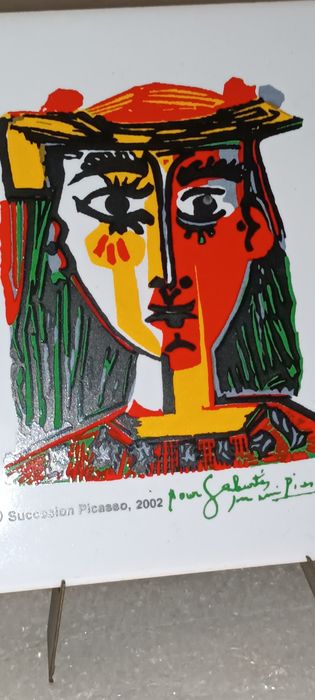Raro e antigo azulejo Paulo Picasso de 2002 SUCCESSION Ceramic Art