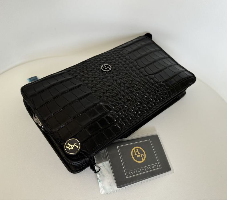 HT Leather барсетка клатч чоловіча Батсетка клатч мужской под ерокодил