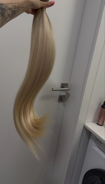 Włosy dziecięce naturalne PREMIUM 70 cm / 220 g / blond