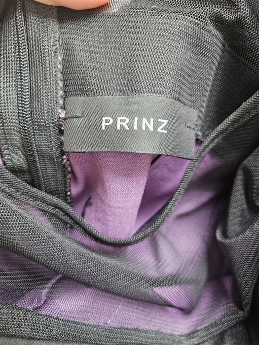 Fioletowa czarna sukienka Prinz koronka