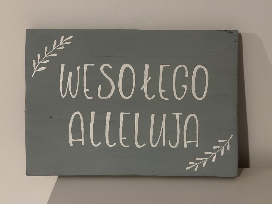 Dwustronna tabliczka Witaj Wiosno/ Wesołego Alleluja