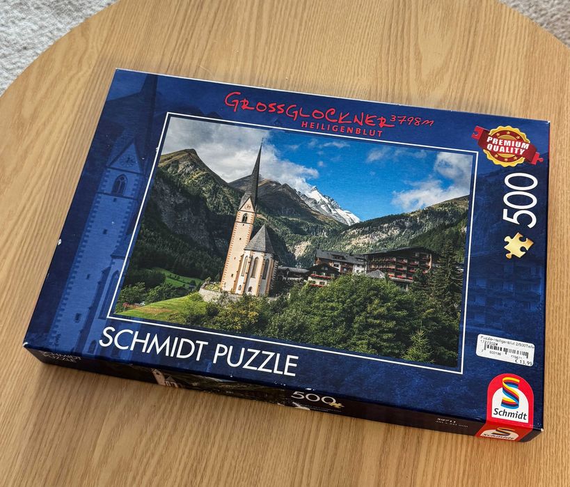 Puzzle Schmidt Grossglockner Heiligenblut 500 elementów – kompletne, stan bardzo dobry