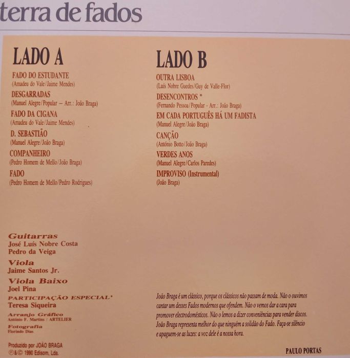 Disco em Vinil: João Braga