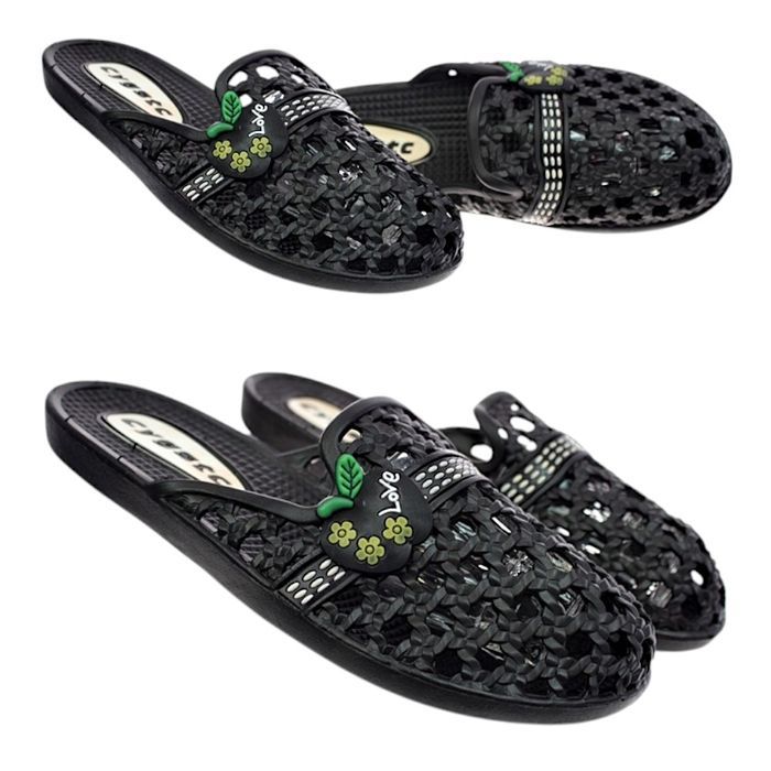 Klapki damskie meliski czarne na basen plażę gumowe 5352 roz. 37