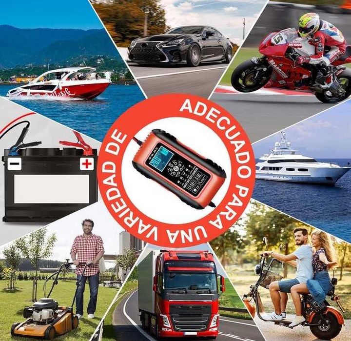 Carregador inteligente bateria 12V 10A/ 24V 5A LifePO4 AGM GEL Chumbo