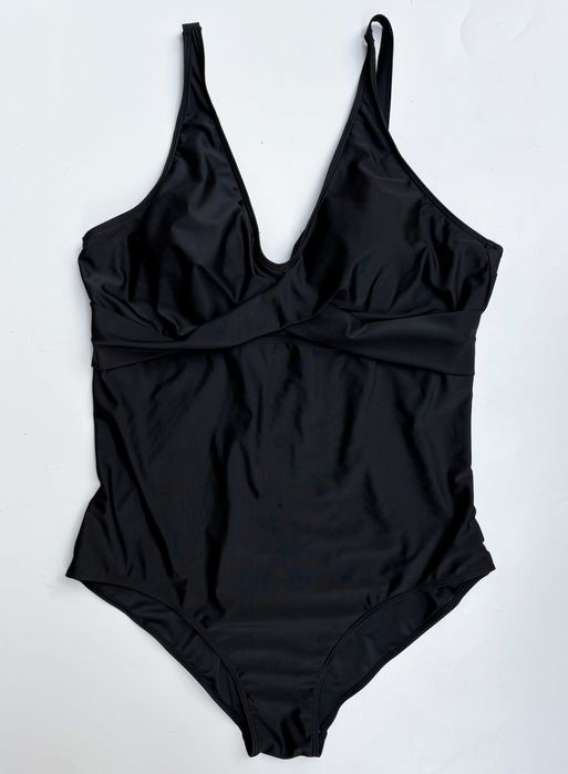 Strój Kostium Kąpielowy Czarny 50 5XL Plażowy Jednoczęściowy