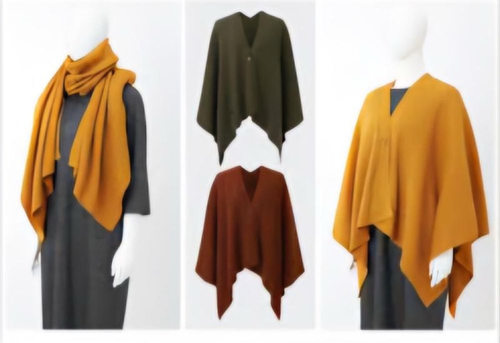 Трансформер пончо палантин шарф сірого кольору Uniqlo