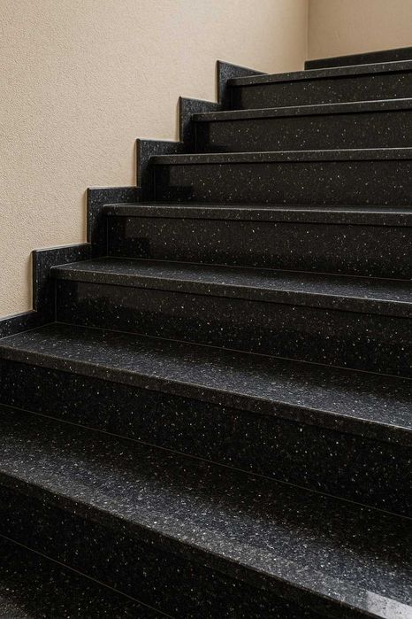 Stopień granitowy / parapet Black Galaxy polerowany 150x33x2 cm