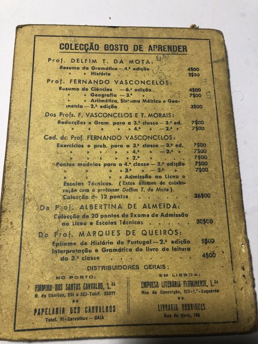 Livro antigo geografia de Portugal