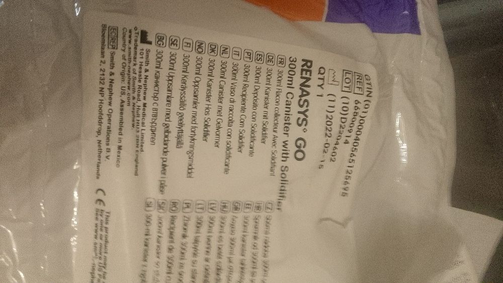 Urządzenire do ran renasys Go 300 ml z wężykiem ,zapakowane hermet