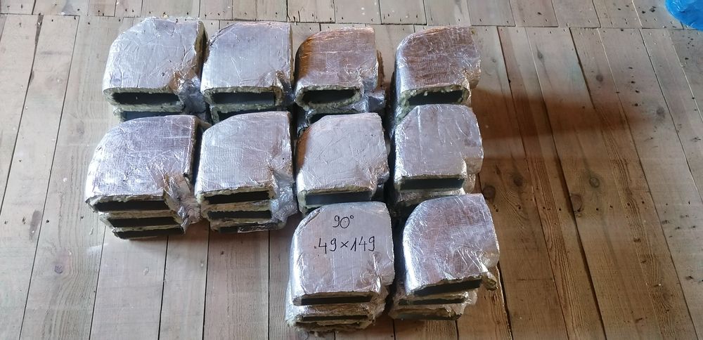 Kanały wentylacyjne 49x149 kształtki zaizolowane