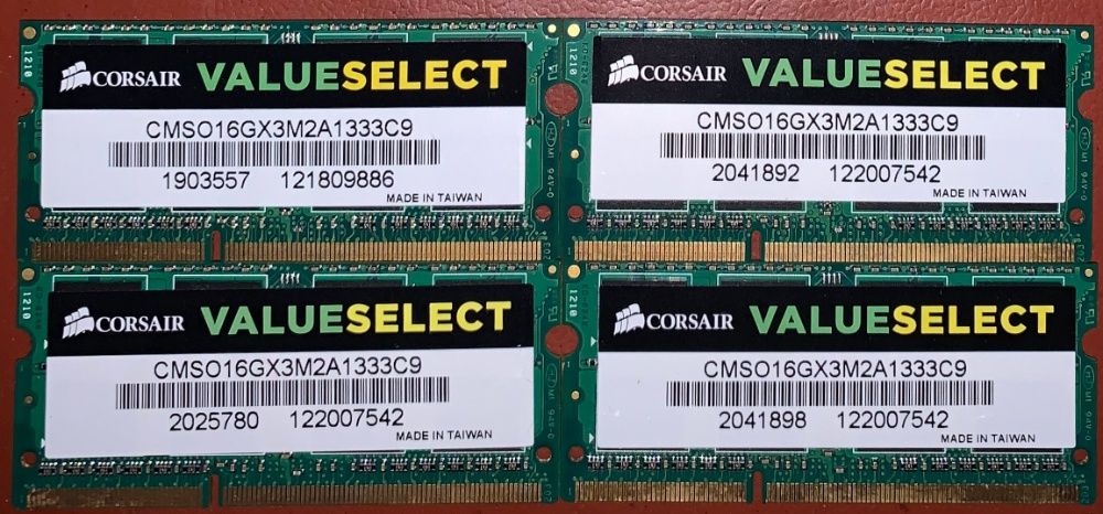 Память RAM 16GB (2x8GB) 32GB (4x8GB) PC3-10600 DDR3-1333 sodimm
