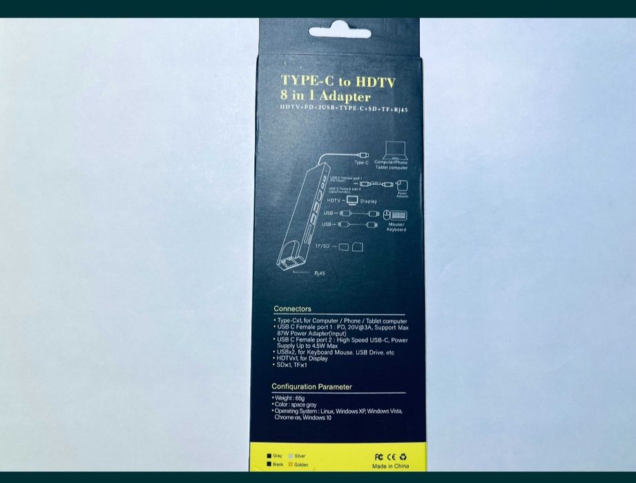 Адаптер usb-c hub 8 в 1
