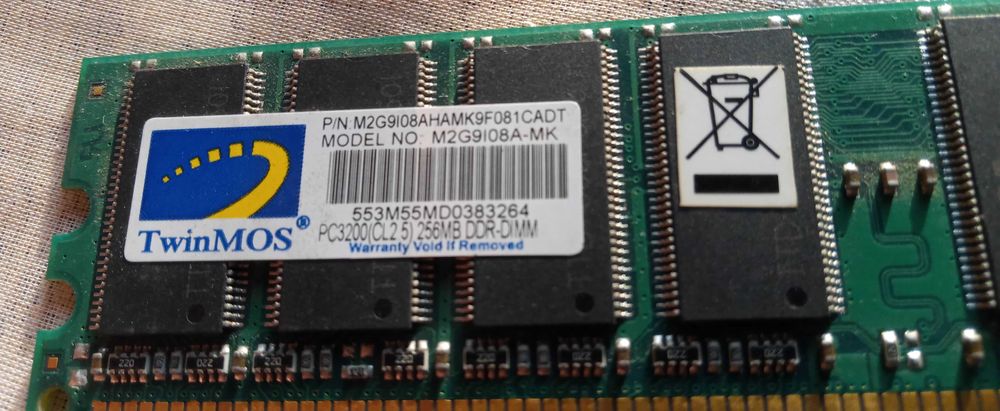 Pamięć RAM DDR 400MHz 256MB PC3200 2 szt