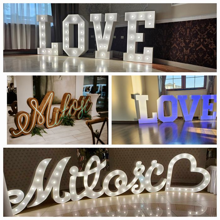 Napis miłość, love, neon, fotobudka, ścianka, ciężki dym, ścianka serc