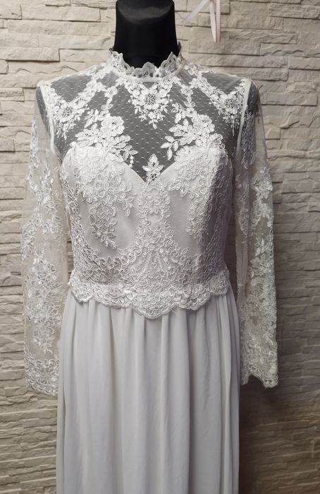 ?Sukienka,suknia,ślubna,ślub Boho 38/40 M/L,długi rękaw,etno
