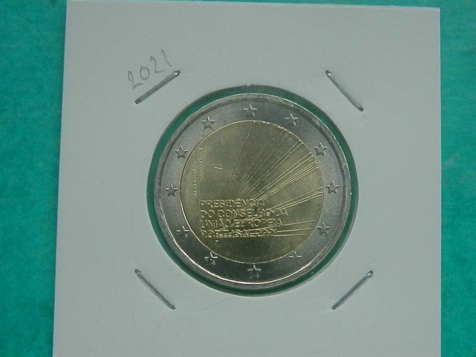 1111 - Euro: 2,00 euros 2021 "Presid. Portug. U. E.", por 2,50
