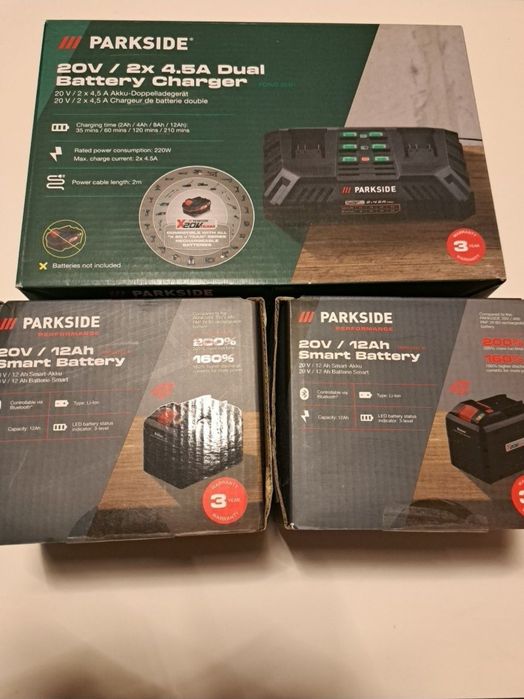 2x akumulator Baterie 12Ah parkside performance z podwójna ładowarką
