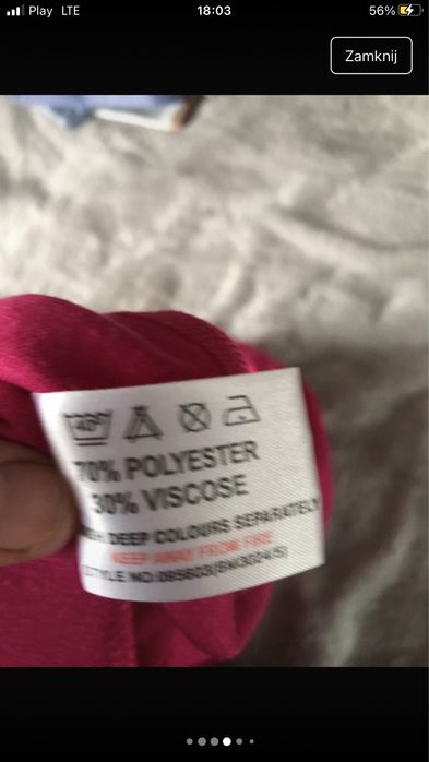 Fuksja Bluzka bonmarché – Rozmiar S – Prążkowana, Detal przy Dekolcie