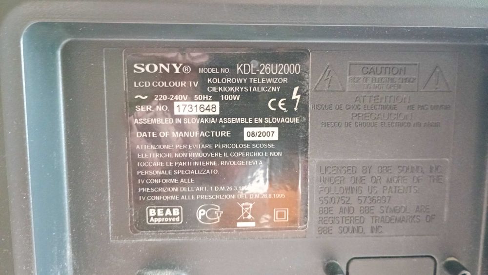 Telewizor Sony KDL-26U2000
