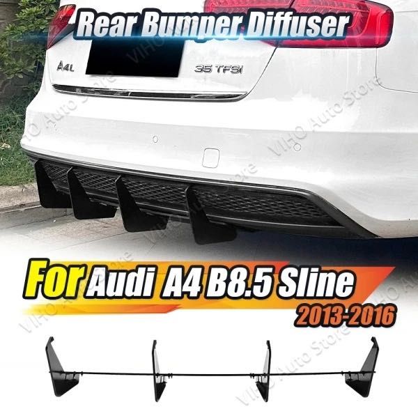 Накладка на задний бампер диффузор AUDI A4 B8 B8.5 обвес губа ауди