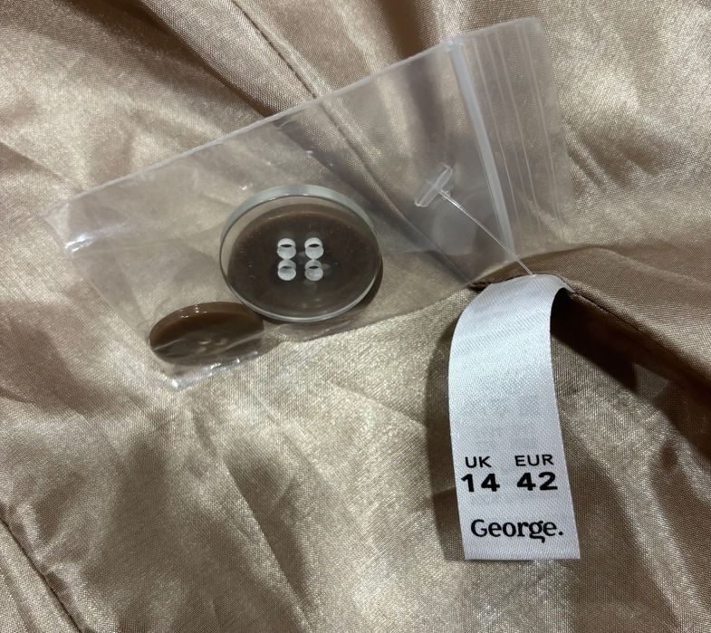 George 14 42 L Женский двубортный плащ тренч пальто l бежевый george