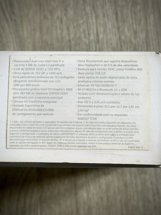 MacBook Pro 13.3” i7  750GB (avaria)