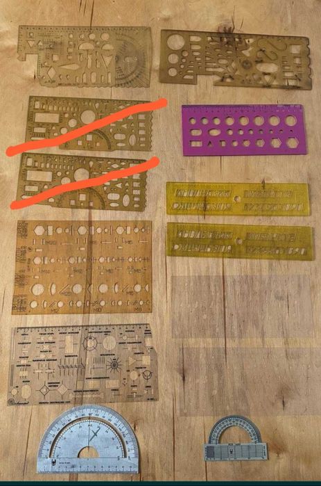 Линейки офицерские, трафареты, транспортиры СССР