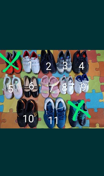 Lote de 11 tenis e sapatilhas de futebol a bom preço