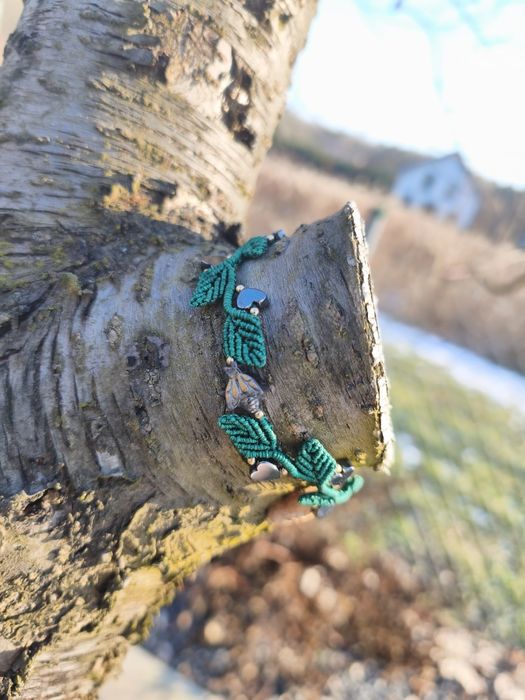 Bransoletka regulowana zielona